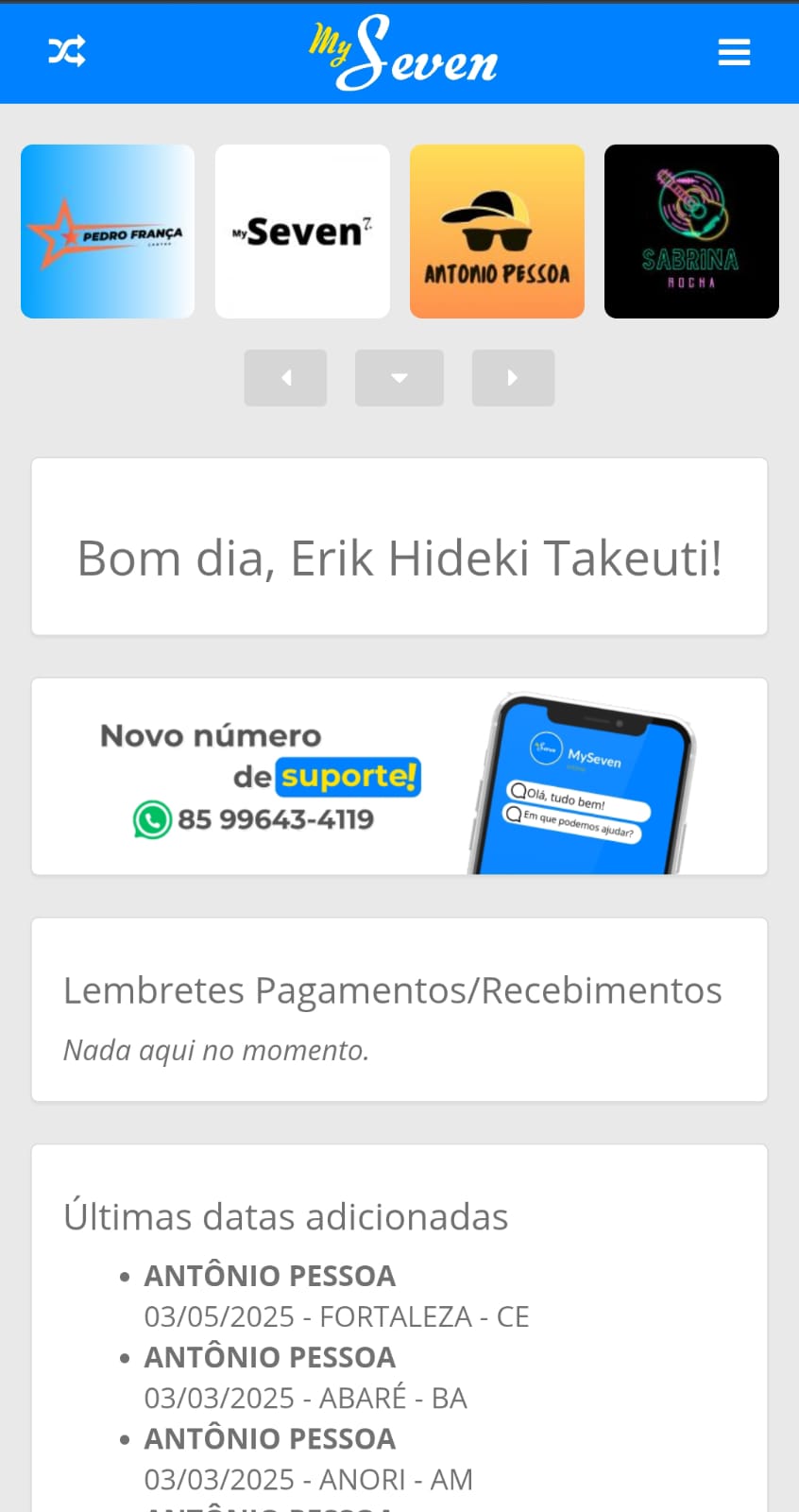 Plataforma do Myseven Mobile